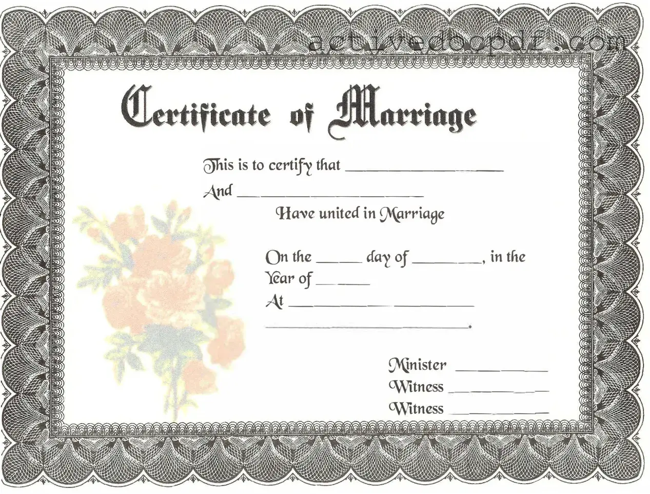 Free Marriage Certificate PDF Form