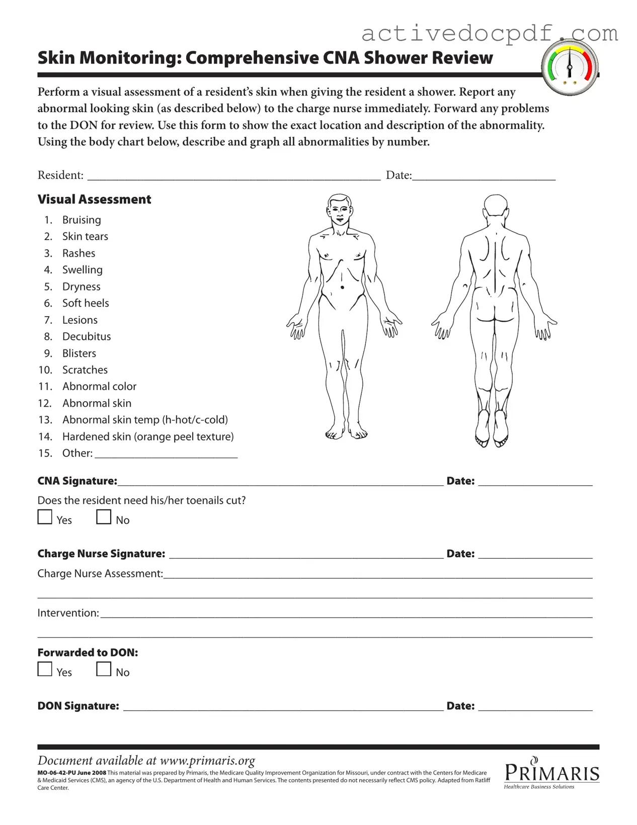 Free Cna Shower Sheets PDF Form