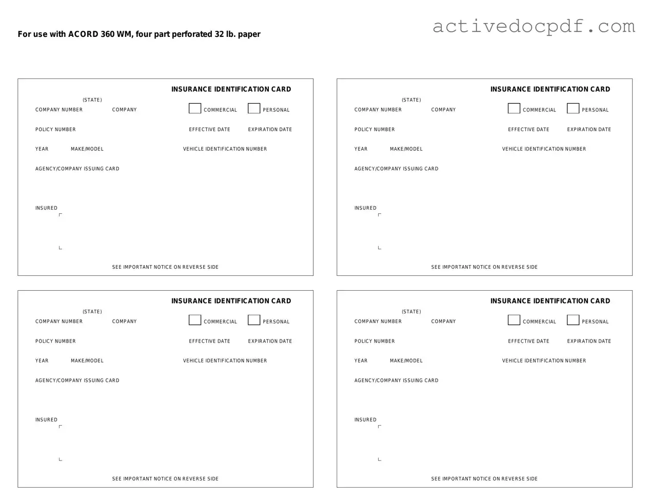 Free Acord 50 WM PDF Form