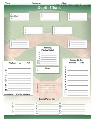 Free Baseball Field Lineup PDF Form
