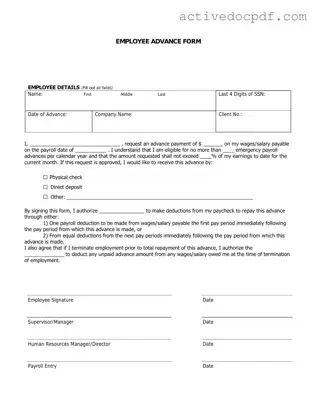Free Employee Advance PDF Form