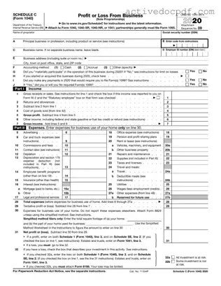 Free IRS Schedule C 1040 PDF Form