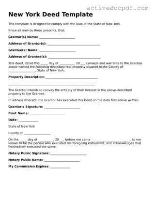 Legal Deed Document for New York State