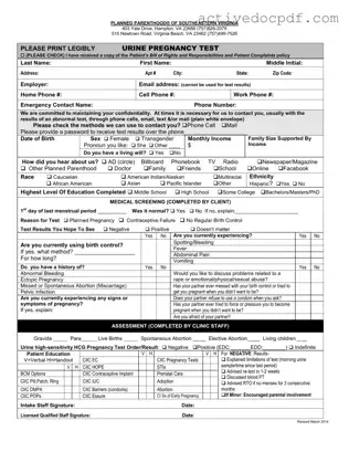 Free Planned Parenthood Proof PDF Form