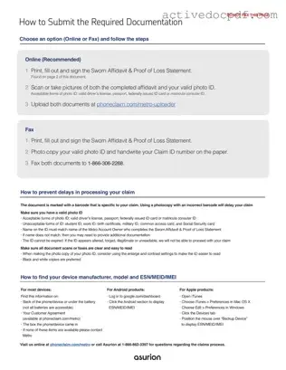 Free Asurion F-017-08 MEN PDF Form