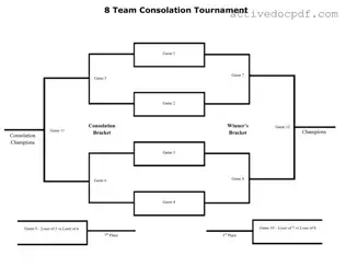 Free Tournament Consolation Bracket PDF Form
